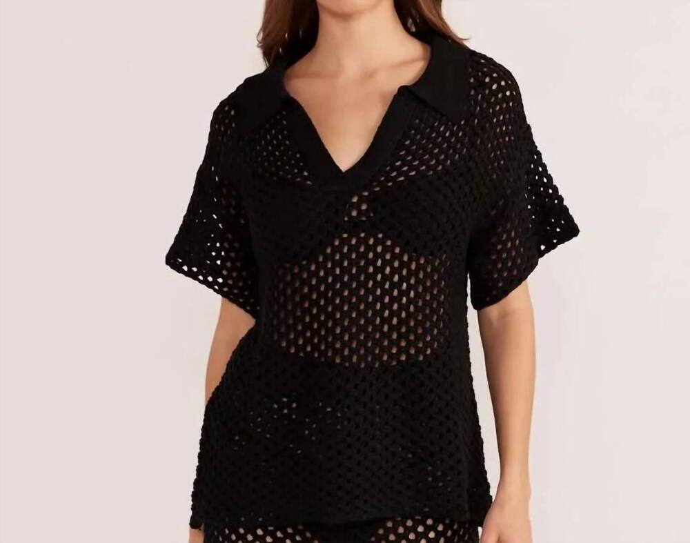 NEW MINKPINK gayla crochet top in black